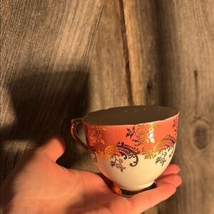 Fine Bone China Pink/Gold Teacup
